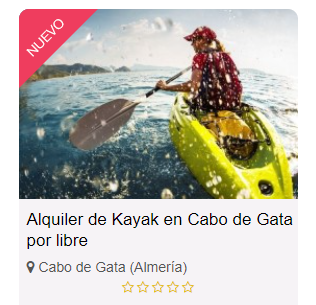 alquiler kayak por libre cabo de gata